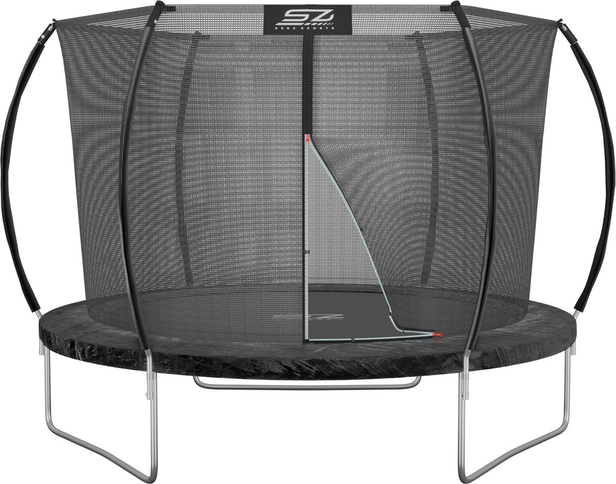 Trampoline- Senz Sports J2000 Series - Ø 366 cm - Zwart - Trampoline met Springveren - Outdoor - Buitenspeelgoed