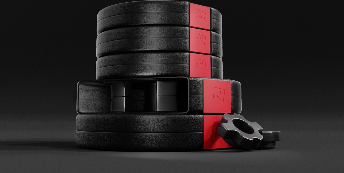 Hop-Sport 40 kg Halterschijven Set, Kunststof, 30 mm boring, Gewichtsschijven voor effectieve training in je Homegym, Gewichten 4x10 kg