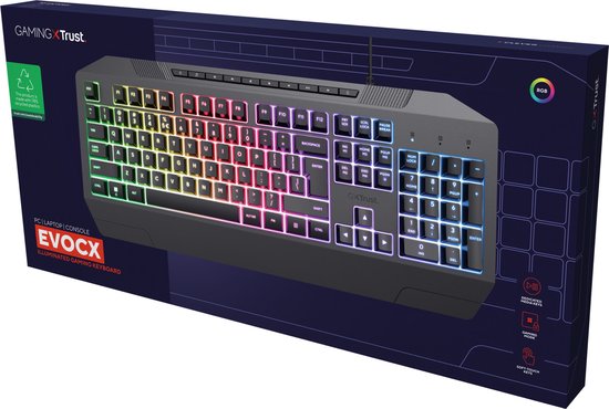 Clavier de Jeux Trust GXT 836 Evocx USB AZERTY Zwart
