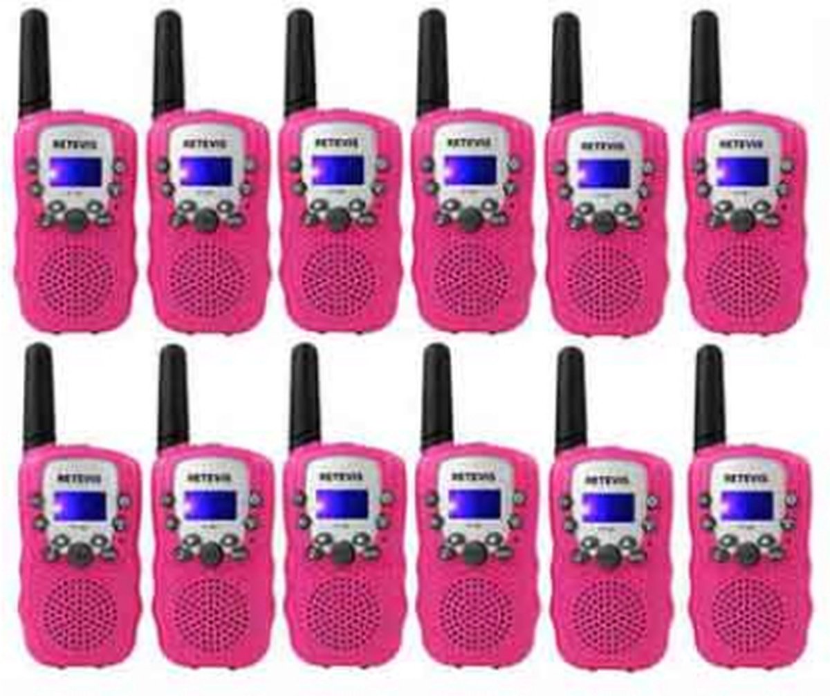 Set van 12 Retevis RT388 walkie talkies roze OP=OP