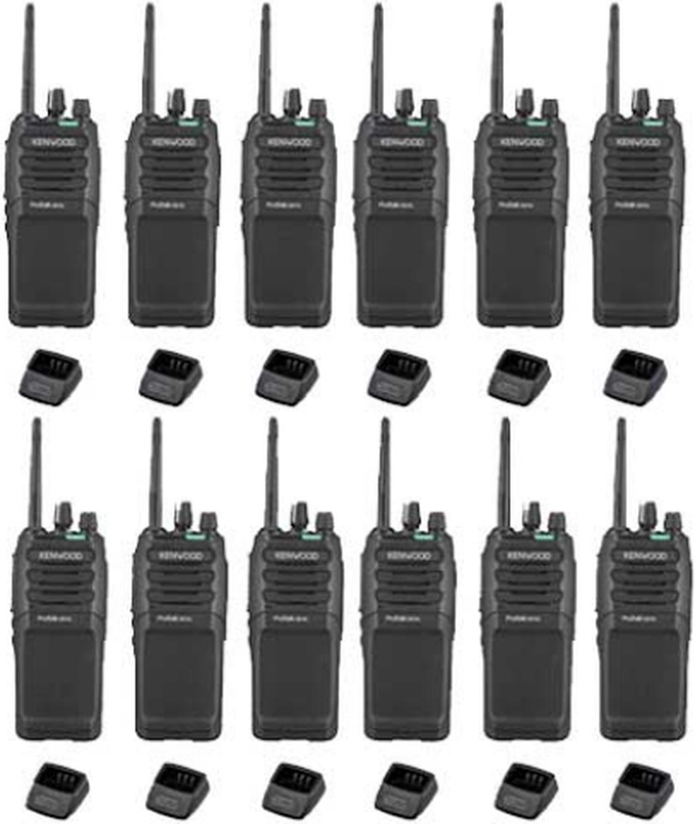 Set van 12 Kenwood TK-3701D IP55 Portofoon met tafellader