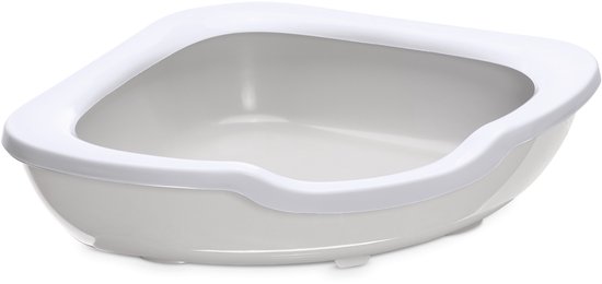 Imac hoek kattenbak fred lichtgrijs (51X51X15,5 CM)