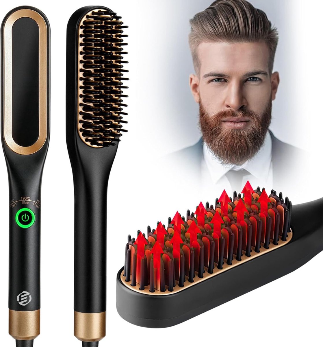 Equivera Baard Stijltang - Baard Styler - Baard Stijlborstel - Baard Stijler - Baardborstel - Baard Borstel - Must Have Voor Mannen