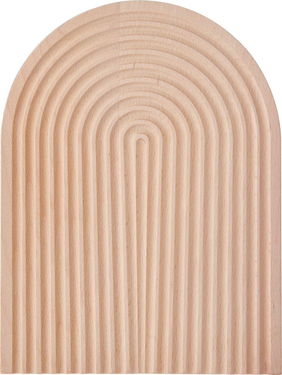KitchenCraft Idilica Beukenhouten Snijplank, 2-in-1 Omkeerbare Snijplank en Presentatiebord met Geometrische Vorm voor Kaas, Vleeswaren en Desserts, 23 x 32cm