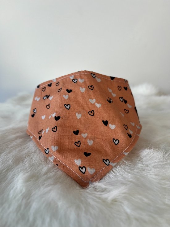 Zwappies - Honden bandana - Sweet valentine - zalm roze -XS 22-26cm