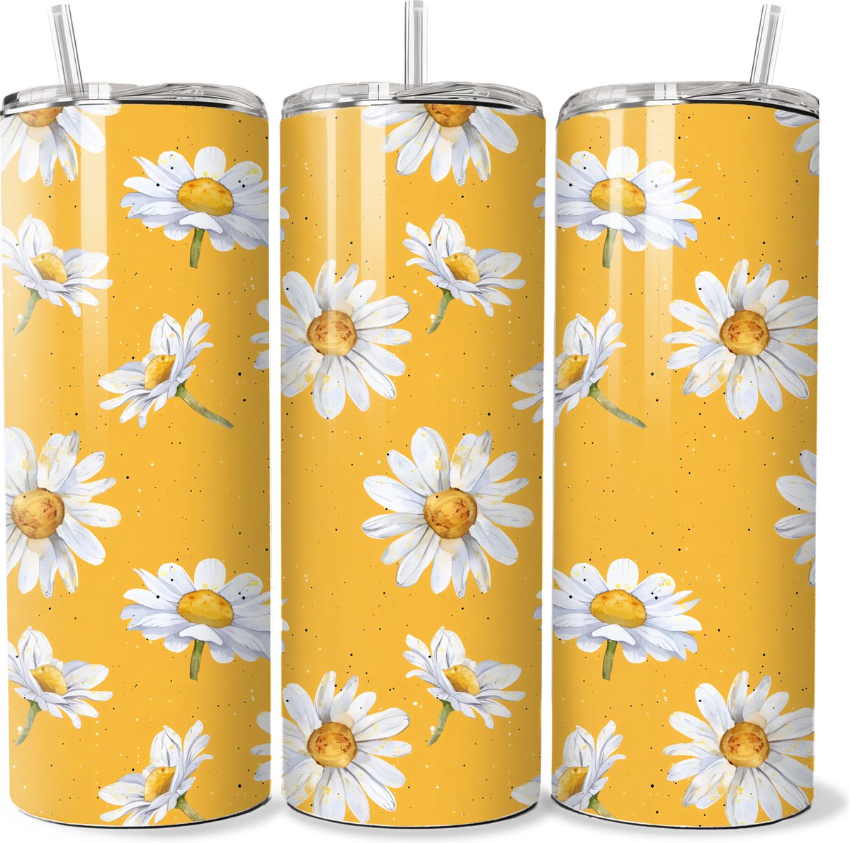 KadoDash - Spring Flower Tumbler - Isolatiebeker - Rietjesbeker - Tumbler - Thermosbeker - Thermosfles