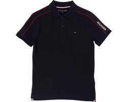 Tommy Hilfiger Kids Monotype Tape Polo - Boys - Blauw - 12 jaar