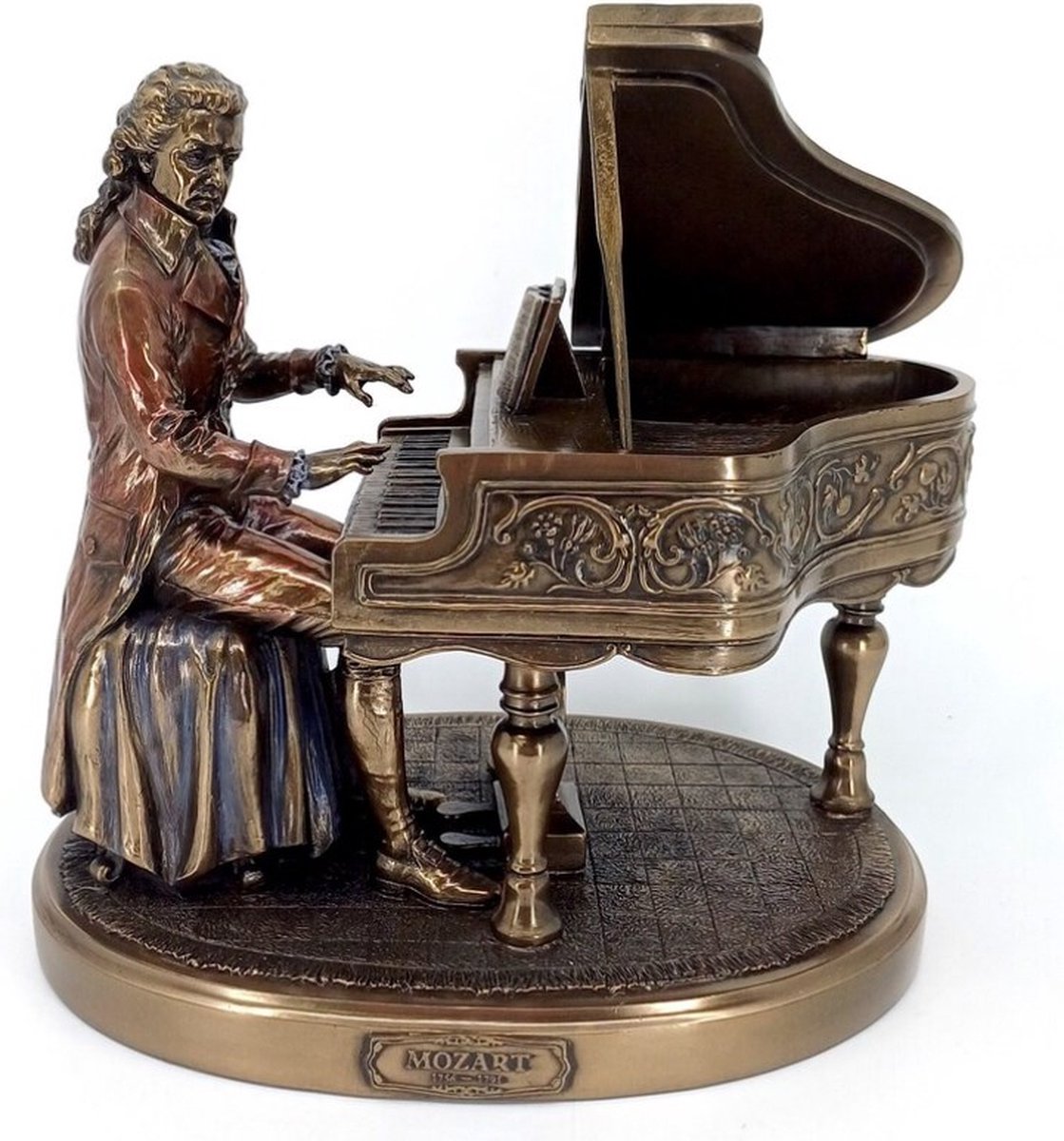 Veronese Design beeld/figuur - Mozart achter de Piano - zeer gedetailleerd en mooi - (hxbxd) ca. 20,5cm x 20cm x14cm