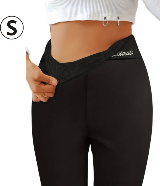 Nivard Warme Panty - Fleece Panty - Winter Panty - Thermo Panty - Legging - Stretch - Dames Kleding - Zwart - Maat S