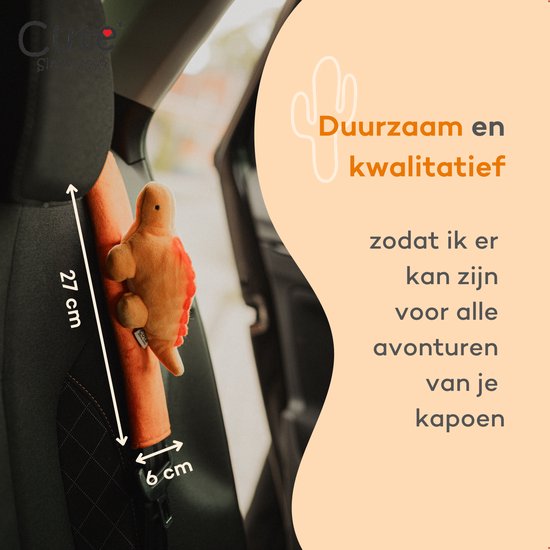 Cute since 1999 - Gordelbeschermer kind - Oranje dinosaurus gordelhoes - gordelhoezen voor auto en autostoel - 27cm x 6 cm van CUT — afbeelding 3