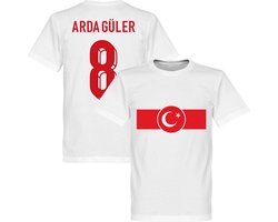 Turkije Arda Güler 8 Banner T-Shirt - Wit - Kinderen - 116