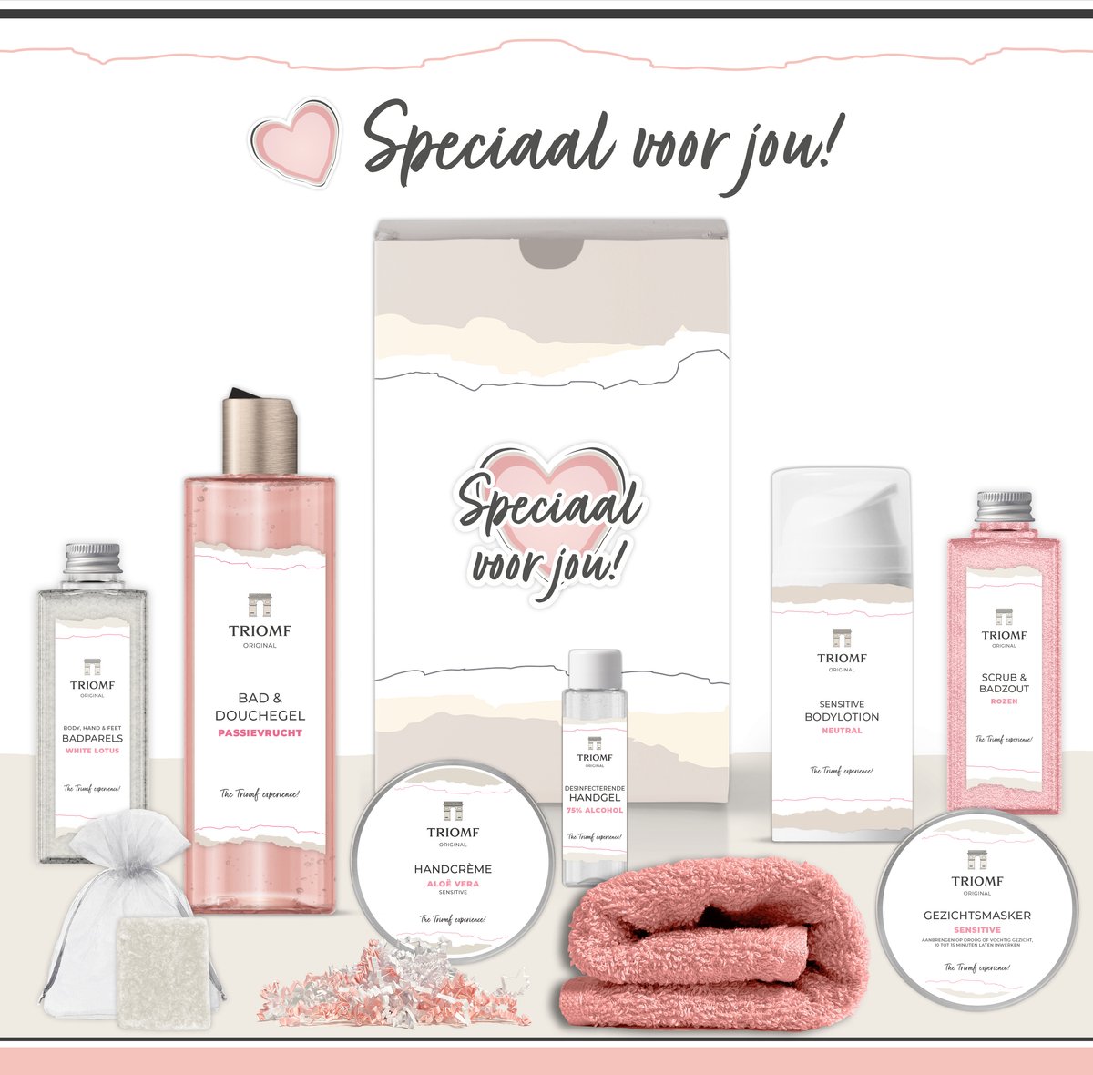 Goedkoopste Geschenkset “Speciaal voor jou!” - 9 producten - 790 gram - Giftset voor haar - Luxe wellness cadeaubox - Cadeau Vrouw - Gift Set Valentijn - Geschenk verjaardag - Bedankt - Moederdag - Cadeaupakket Kerst - Kerstpakket - Collega Vriendin Moeder Roze