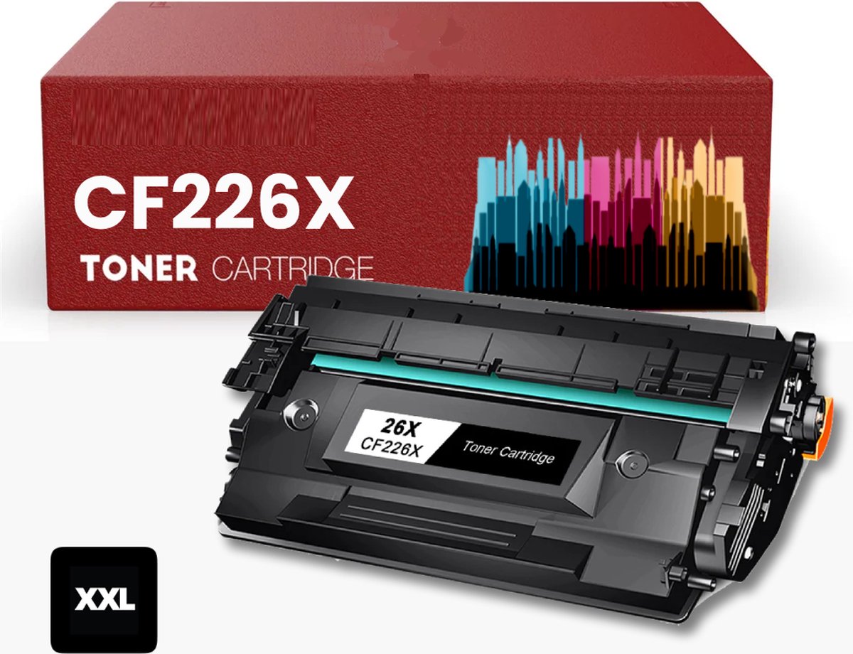 Geschikt voor HP 26X / CF-226X Toner cartridge Zwart - 9000 pagina's Geschikt voor HP LaserJet Pro M402DN - M402DNE - M402DW - M402N - M426DW - M426FDN - M426FDW