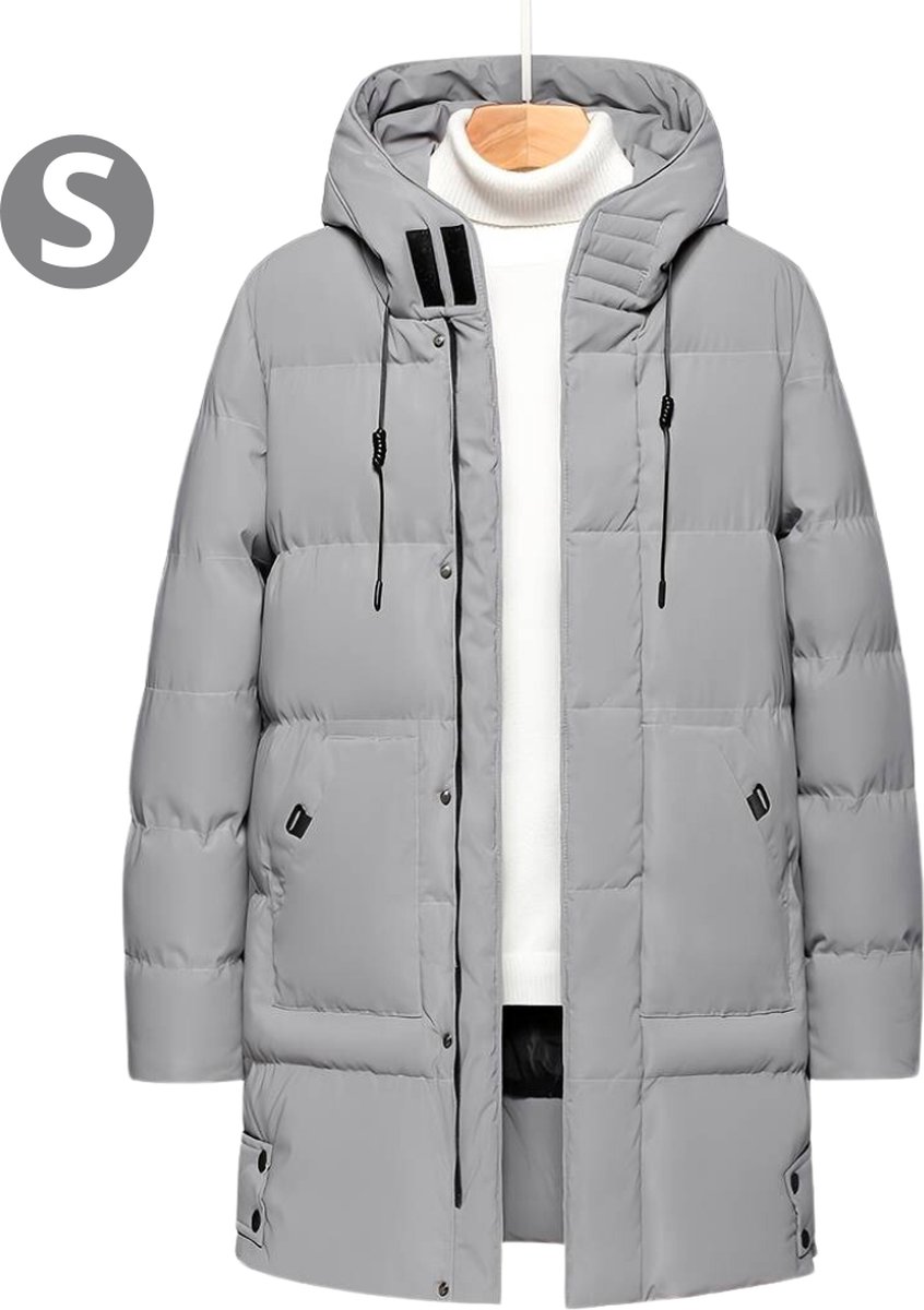 Nivard Winterjas Heren Parka Heren Jas Winter Volwassen Grijs