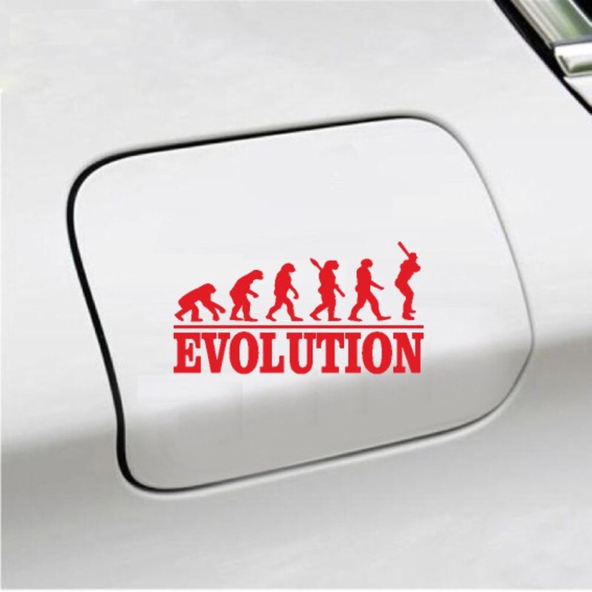 Bumpersticker - Evolution Honkbal - 20x9.3 - Rood