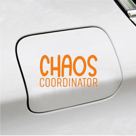 Autocollant pour pare-chocs - Coordinateur du chaos - 10x17,8 - Oranje