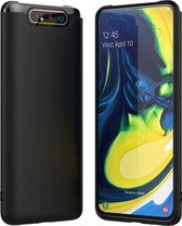 Epicmobile - Samsung Galaxy A90 Matte zwart silicone hoesje – Soft TPU zwart