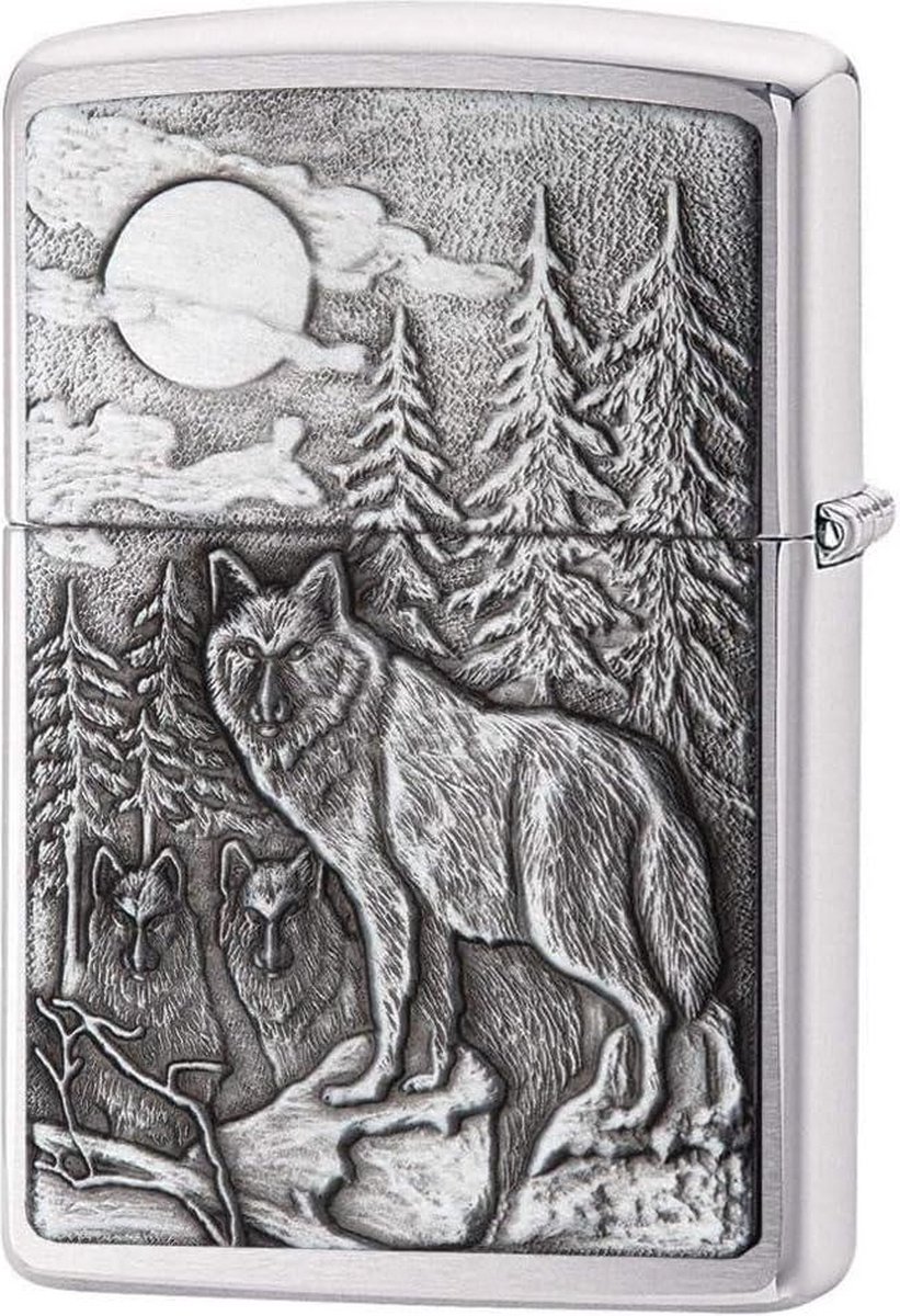 Goedkoopste Timberwolves embleem geborsteld chroom - Luxe aansteker met logo