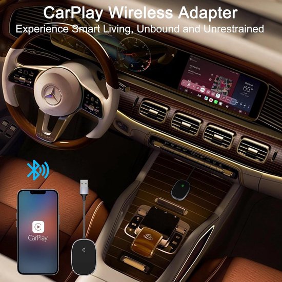 Bekabelde naar draadloze CarPlay adapter - converteer CarPlay bekabeld naar draadloos - eenvoudige installatie - auto's vanaf 2015 - iOS 10+ Carplay dongle 2.0 van Beka — afbeelding 4