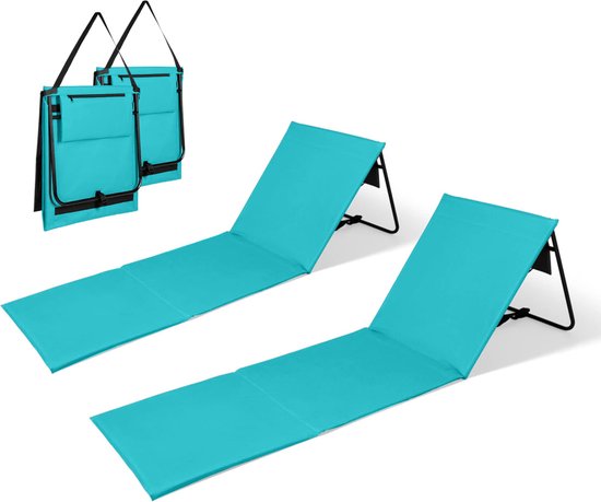 Intimo Strandmat - 2 Stuks - Blauw - 100x51x41cm