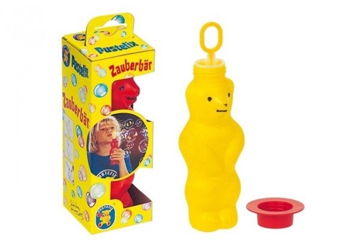 PUSTEFIX Bellenblaas - Toverbeer - Zeepbellenmagie - Met 180Ml Pustefix Vloeistof - 3 Jaar