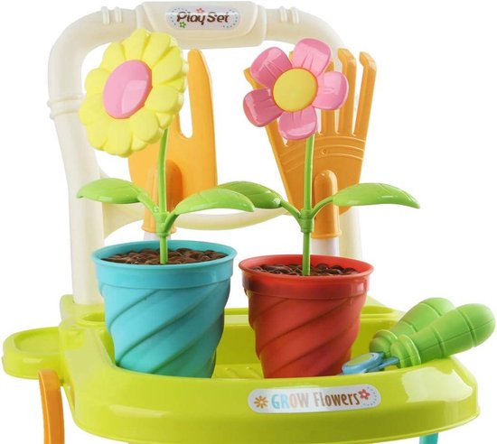 Tuingereedschapset voor Kinderen - 26-delige Tuinspeelset met Hark, Schop, Gieter en Accessoires - Educatief Speelgoed voor Buiten — afbeelding 4