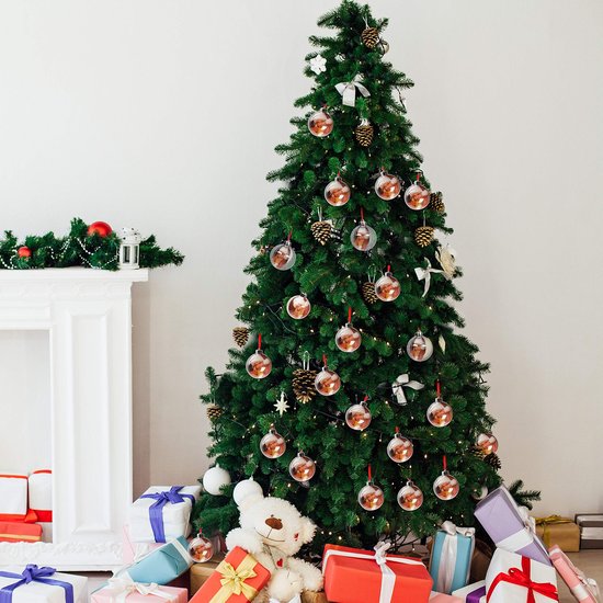 Betos Transparante kerstbal, 4-12 cm doorzichtige plastic ballen kerstboom ornamenten doe-het-zelf vulbare bal ornament transparante lege kerstballen voor vakantie party decor (10 stuks
