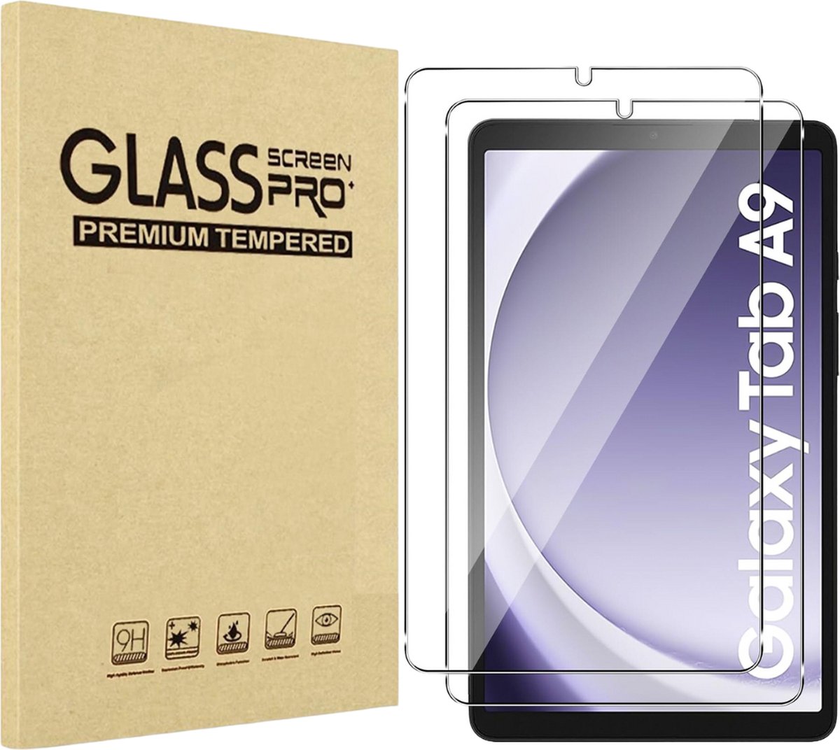 Screenprotector voor Samsung Galaxy Tab A9 2023 - 2 stuks Beschermglas van glas Transparante glazen schermbeschermfolie