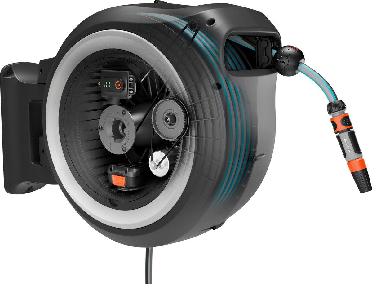 Bol.com GARDENA PowerRoll XL Accu-slanghaspel Set - Grijs-wit - 35 m aanbieding