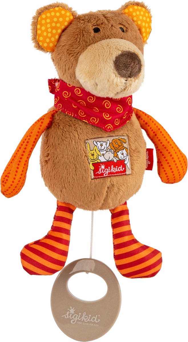 sigikid Knuffel Beer Muziekknuffel Red Stars