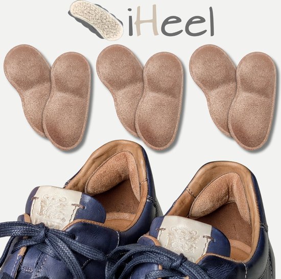 iHeel® pads - 3-Pack (6 stuks) - Voorkomt Zere Hielen en Blaren - Vervangt Dagelijkse Pleisters - Anti-Slip - Anti-Slijtage - Anti-Blaren - Comfortabel - Hielbeschermers - Hiel Kussens - Hiel Grips - Hiel Pads - Hiel Zooltjes