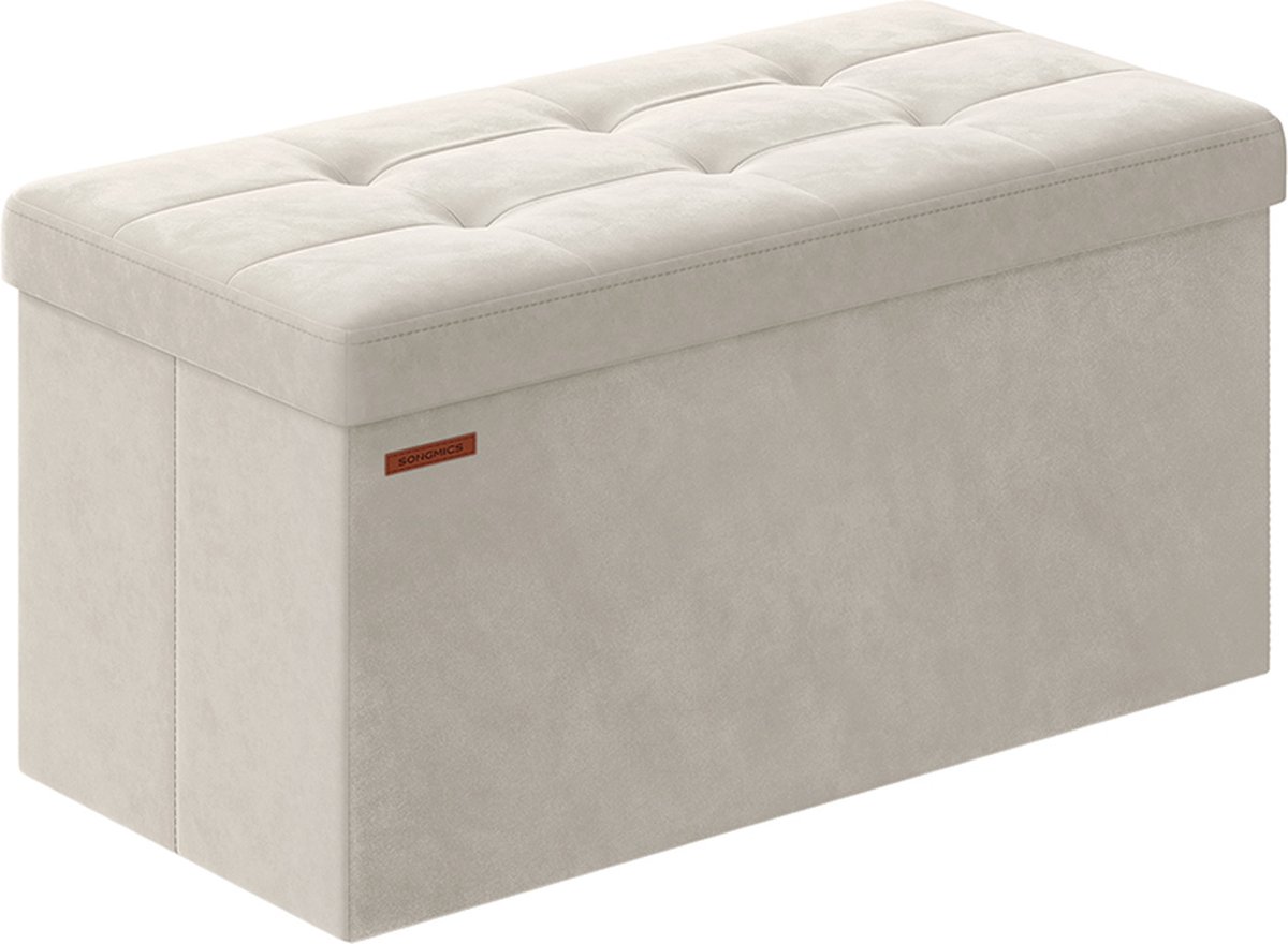 Bank – Met opbergruimte van fluweel 38 x 76 x 38 cm