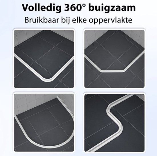 Opvouwbare douchedorpel Waterdam,Keukenaanrecht Siliconen plooibaar waterblokkering,Douchewaterstop Waterretentiestrip,voor natte en droge scheiding