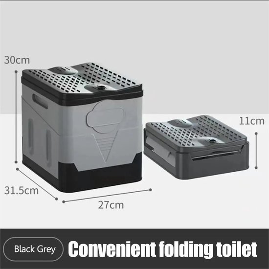 Toilet - WC - Toiletemmer met deksel - Draagbaar toilet - Camping WC - Toilet - Mobiel toilet - Opvouwbaar toilet - Toiletemmer - Draagvermogen 300 kilo - 25 Liter - Geen chemisch toilet — afbeelding 5