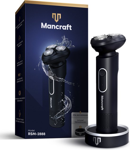 Mancraft 3 in 1 Scheerapparaat Mannen - Met Oplaadstation - Neus en Trimmer Opzetstuk