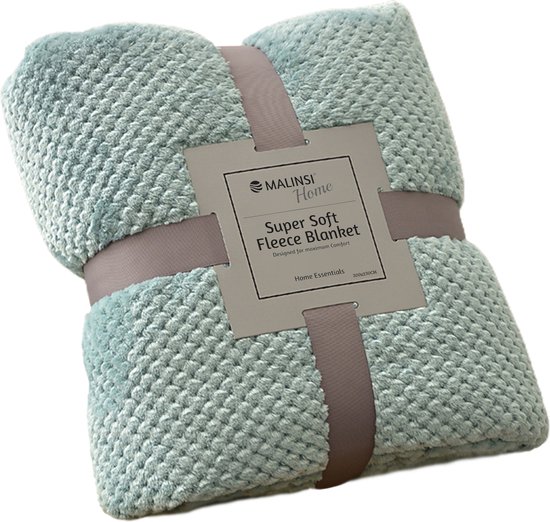 Malinsi® Fleece Deken - Licht Blauw - Dekentje - Plaid - Geschikt voor 220x240 - Fleecedeken - Cadeau voor Man & Vrouw
