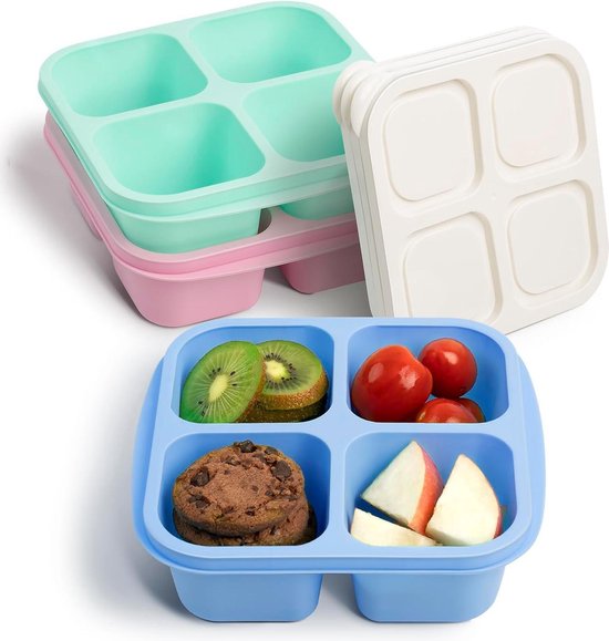 thumbnail: RVS Snackbox Met 3 Vakken - Lekvrije Bentodoos Voor Onderweg, School, Werk Of Sport