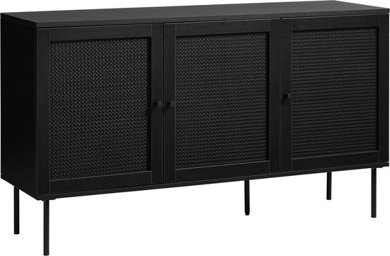 Buffet Zwart - Mélamine - 140x40x80cm - Buffet Pensacola - Giga Living