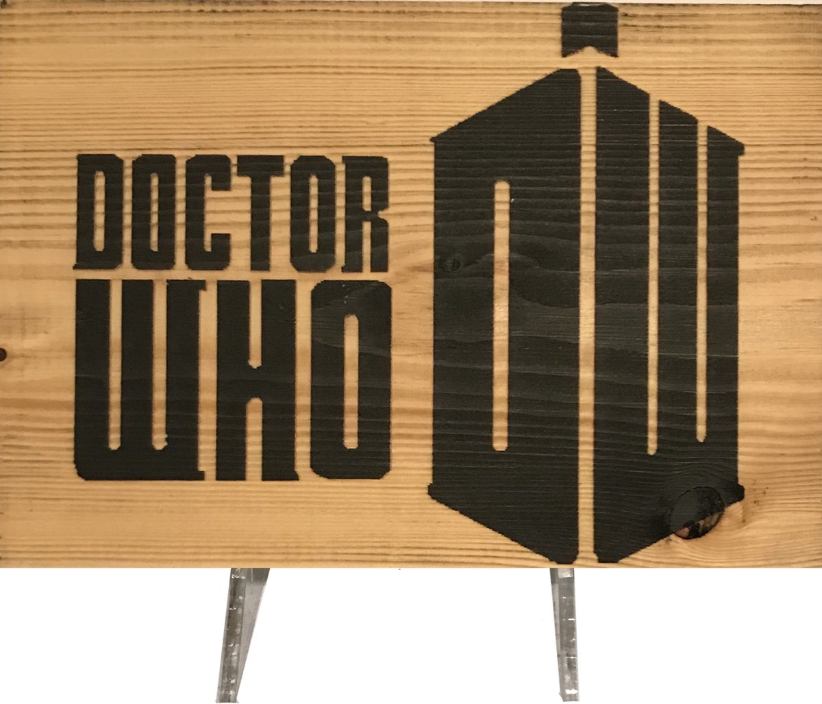 CharredArt - Houten Bord Dr Who | Sf - Hout kunst - Huis decoratie woonkamer - Wanddecoratie accessoires - Kamer interieur decoraties