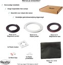 Inhoud: magnetisch profiel, plastic profiel, magnetische tape, plastic hoeken, wind clips, plastic profielstukken en gaas.