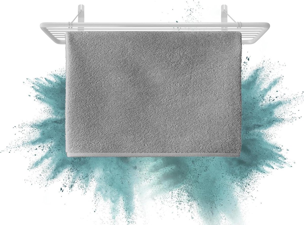 Goedkoopste Alma Muurdroger 100x50 Cm - Stabiele Metalen Beugels - Opvouwbaar - PVC-Vrije Kunststof Bekleding - Belastbaar tot 20kg - Wit