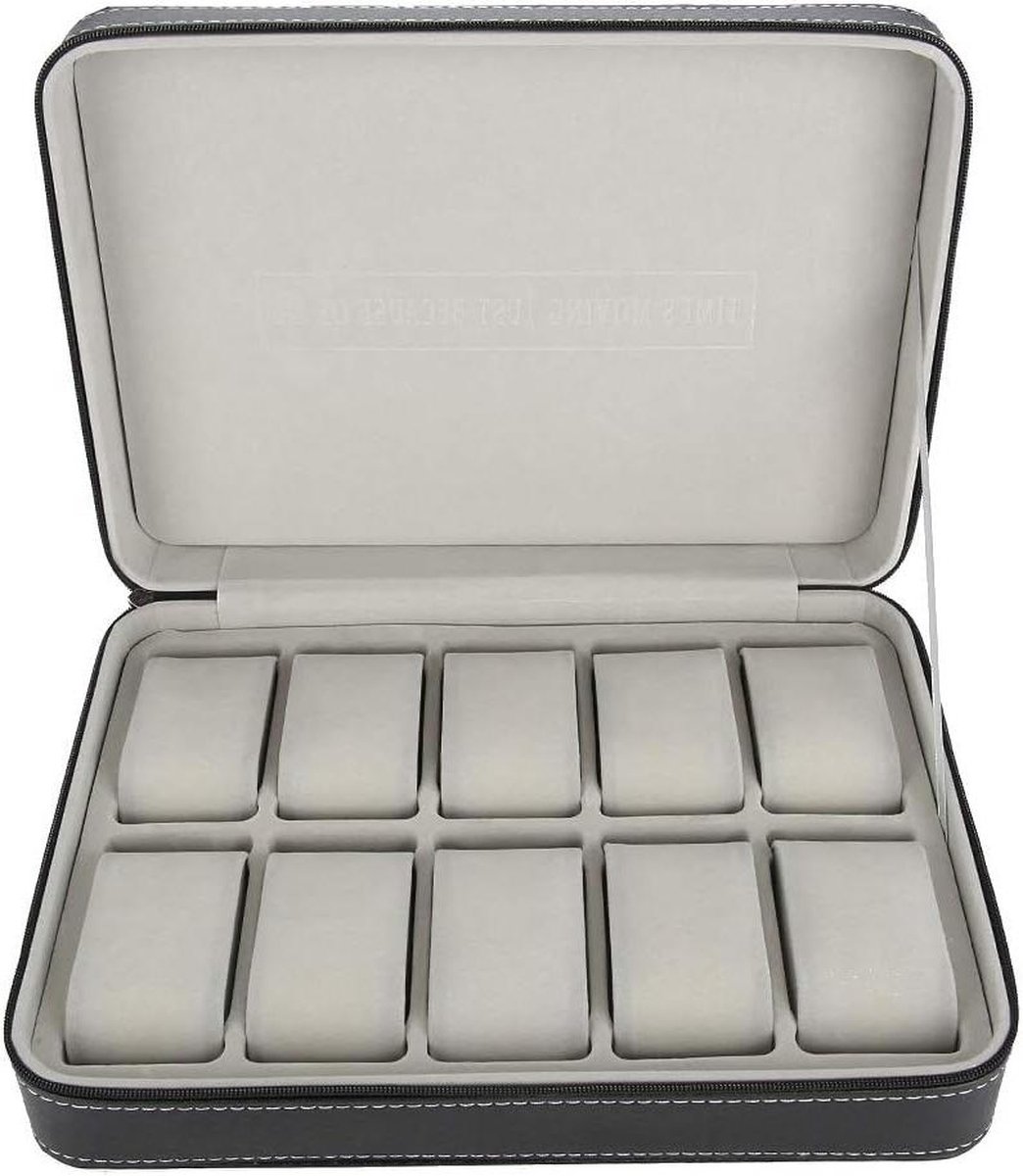 10 Grids Sieraden Horloge Houder Reizen - Horloge Case - Rits Horloge Opbergkoffer - Horloge Collector Case - Horloge Case voor Ring Zonnebril - Mannen Vrouwen Reizen