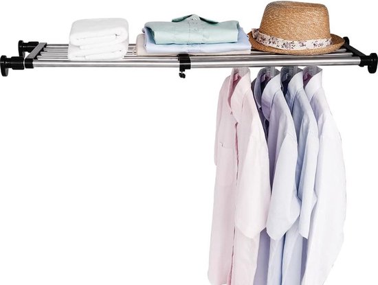 Hershii Kledingkast Spanningsplank & Staaf Uitbreidbaar Metalen Opbergrek Verstelbare Organizer DIY Verdeler Separator voor Kast Kledingkast Kast Keuken Badkamer - Blauw