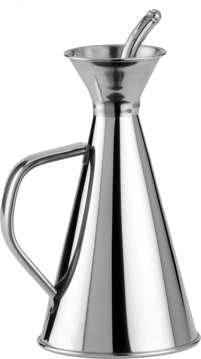 Stalen anti-lek oliefles, zilver 1 L Metallic zilver