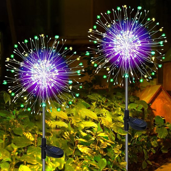Garden Mile zonne-snaar lichten outdoor tuin LED 3.8 m waterdichte string lichten Solar Garden decoraties voor indoor Outdoor Balkon Verlichting voor Patio, Gazebo en Bruiloft Decor (Triple Starburst