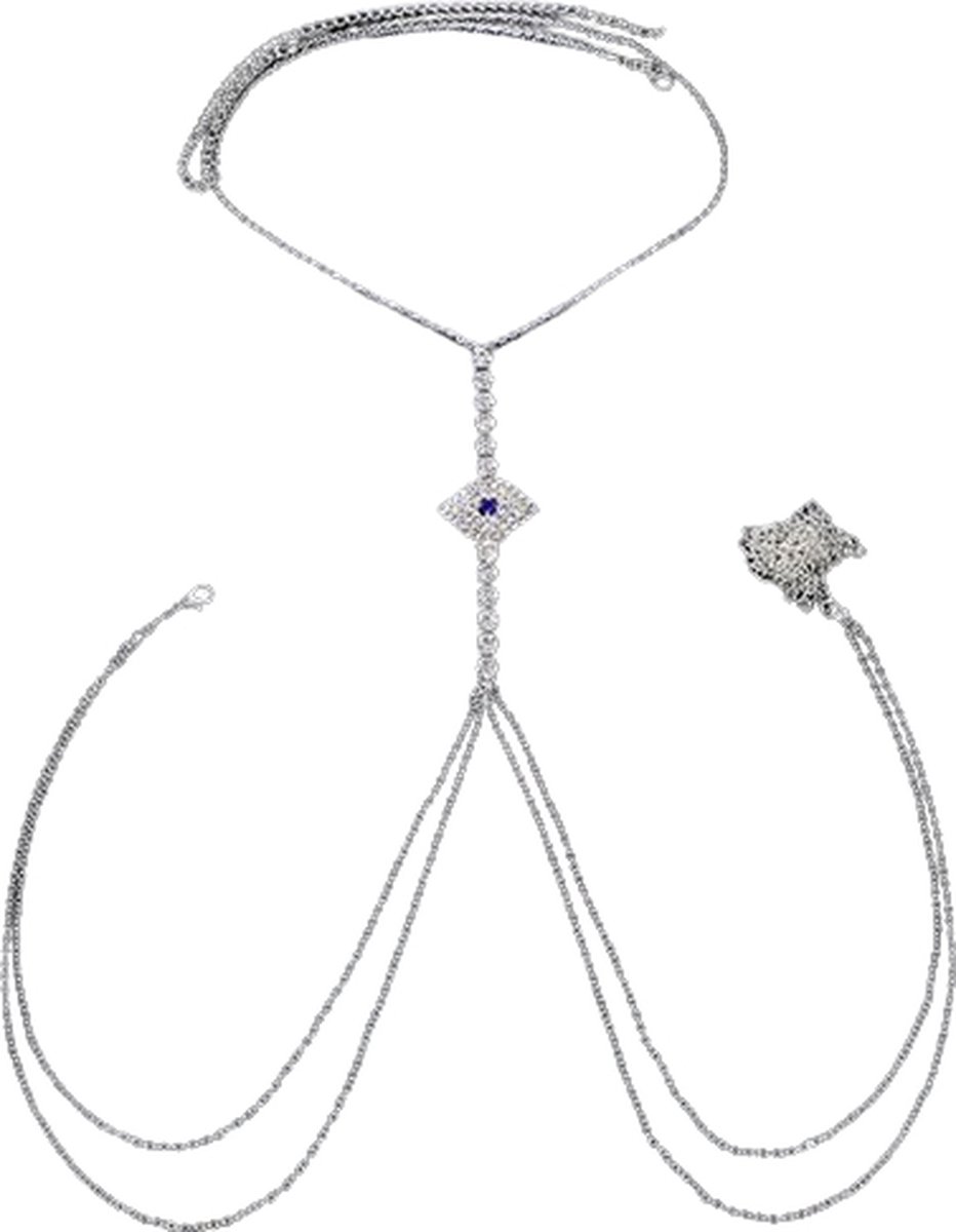 Goedkoopste Decolleté ketting | BDSM | Erotische sieraden | SM | Luxe uitvoering | Verstelbaar | Sexy sieraden | Zilver