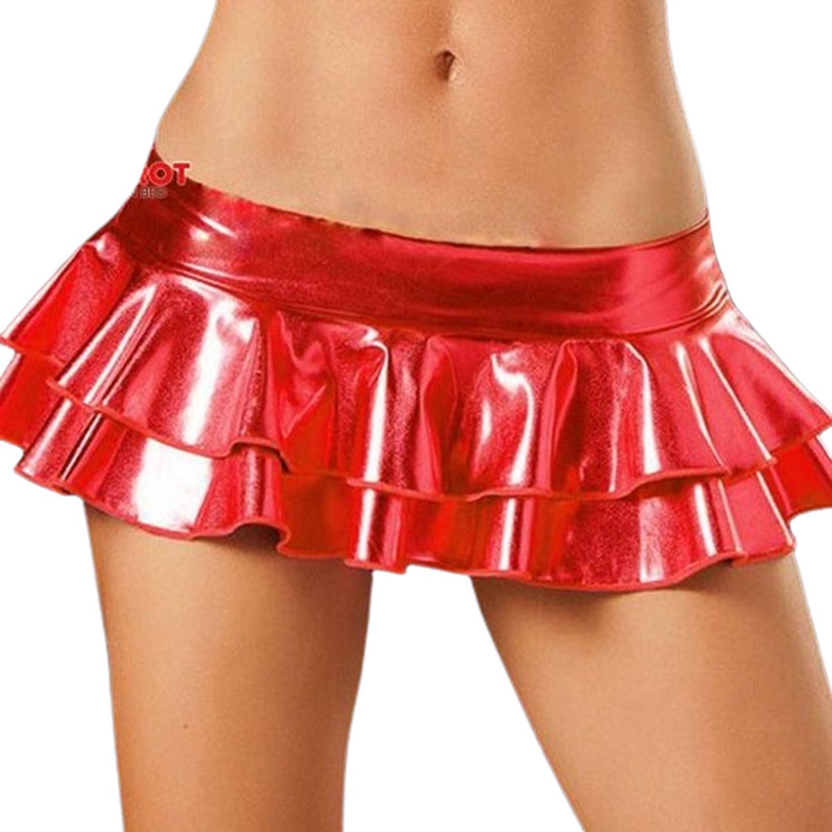 Goedkoopste Wetlook rok - Latex look - BDSM - Erotische mini rok - Sierlijke afwerking