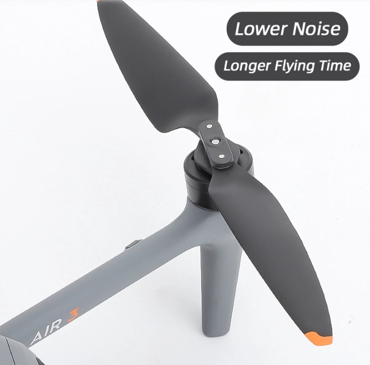 50CAL Low-Noise Drone Propellers Zilver Tip voor DJI Air 3 (1 paar / 2 propellers) thumbnail 4