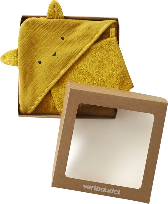 Vertbaudet Cape de bain + gant en gaze de coton bio*,