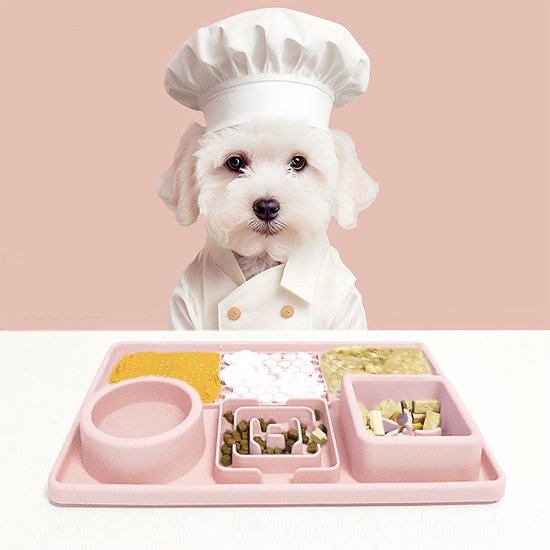 Colorful Sun® Siliconen Likmat - Likmat Hond - Likmat Kat - 1 Stuk - Slowfeeder - Voermat hond - Anti schrok mat hond - Snuffel eet mat hond - 20 x 30,2 cm - Langzaam eet mat - Puzzel - Hondenbak - Katenbak - Roze